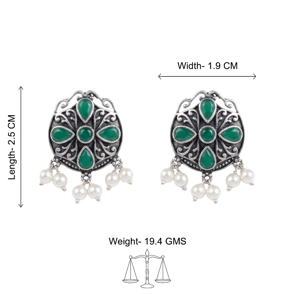 Gem Globe stud earrings (Green)