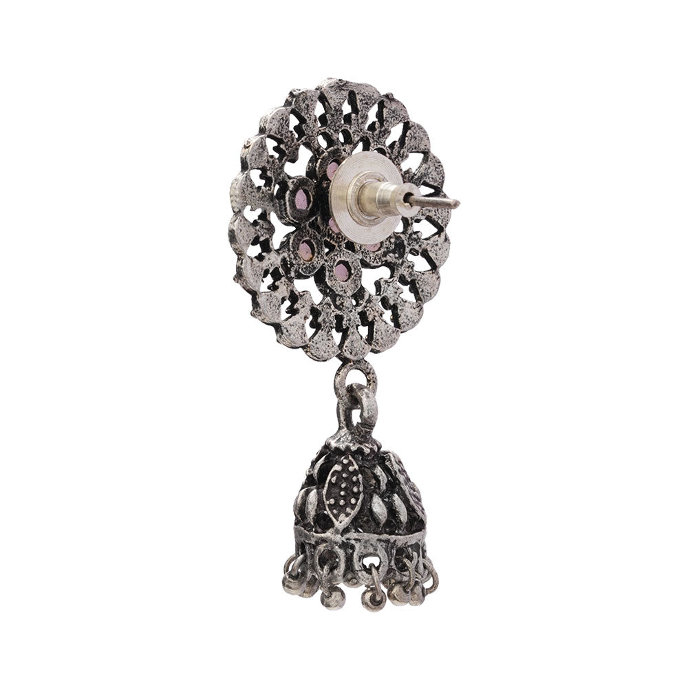 Meena Manjari Jhumki earrings (Baby Pink)
