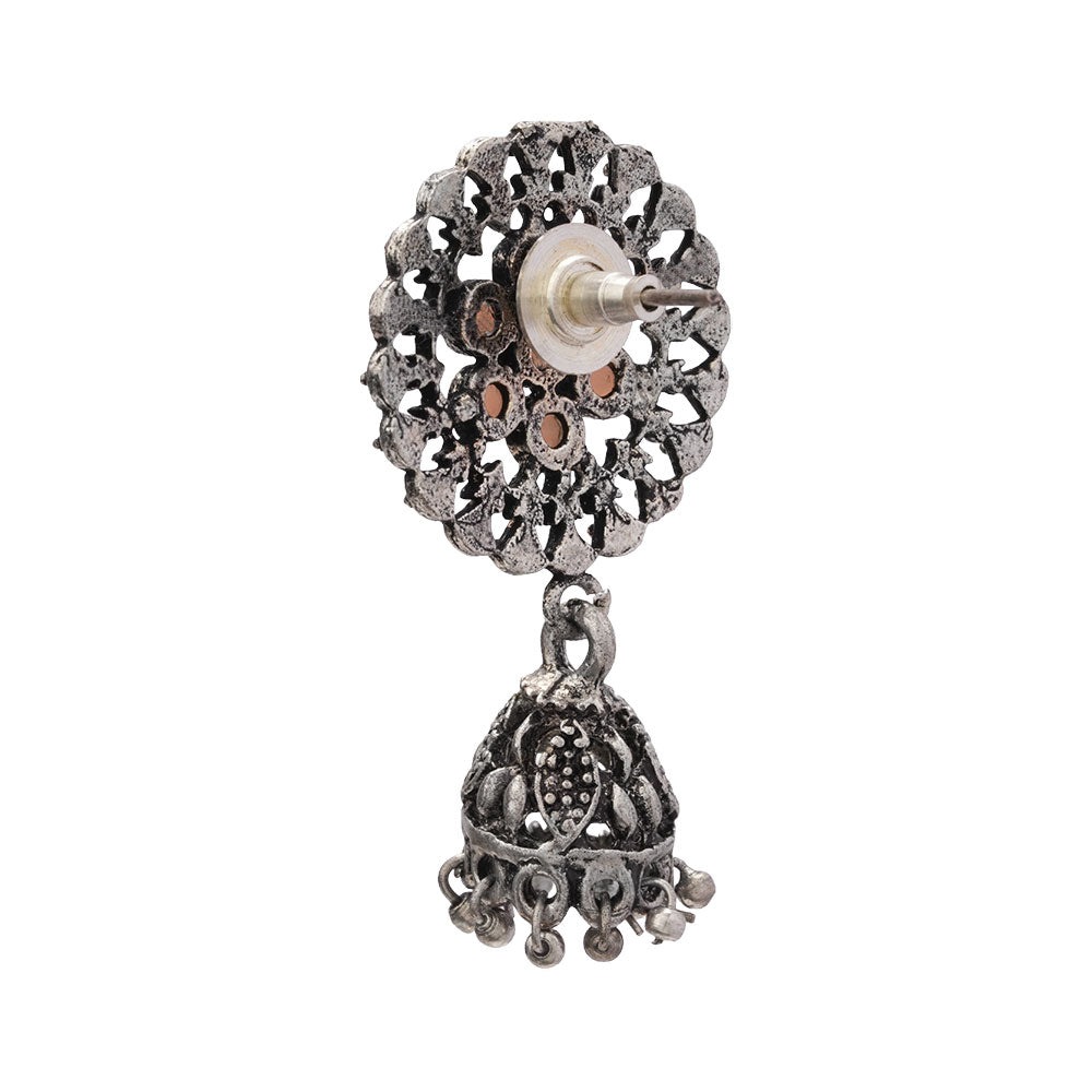 Meena Manjari Jhumki earrings (Light Orange)