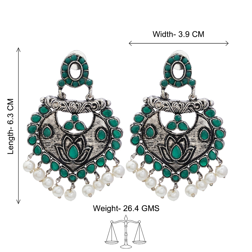 Phuljhadi prestine Dangler earrings (Green)