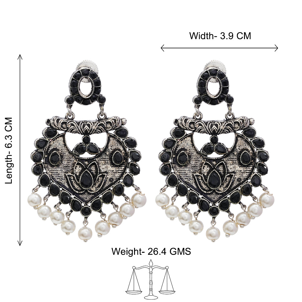 Phuljhadi prestine Dangler earrings (Black)