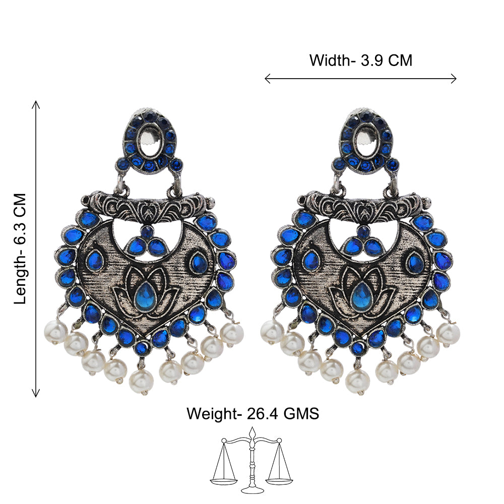 Phuljhadi prestine Dangler earrings (Blue)