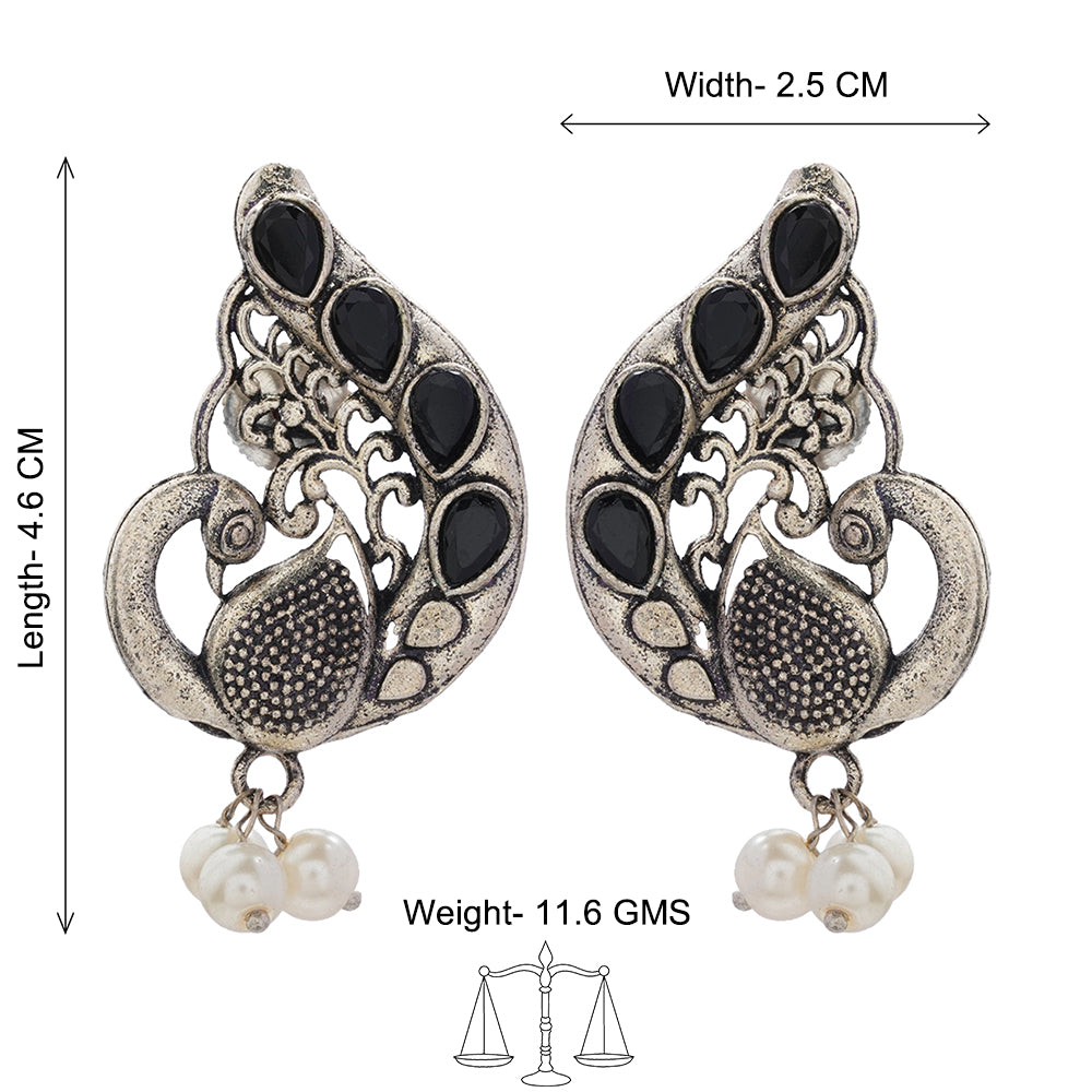 Ferocious Feathers stud earrings (Black)