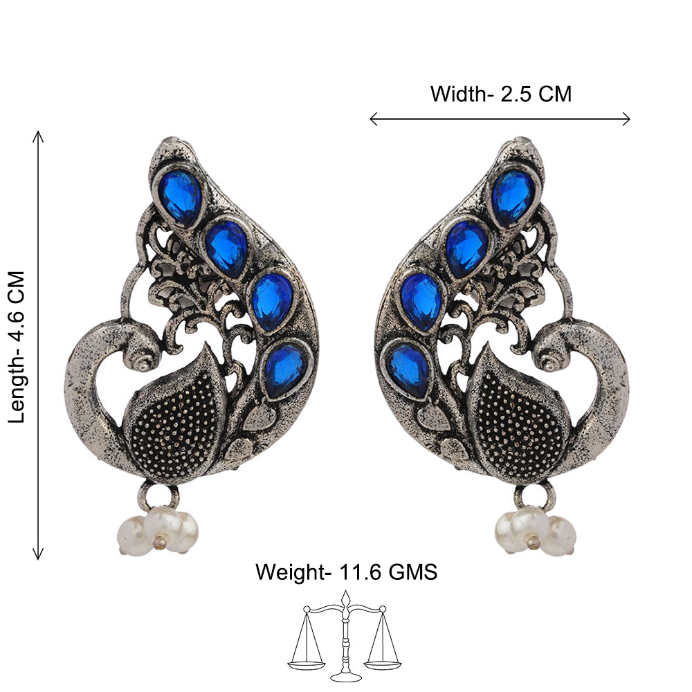 Ferocious Feathers stud earrings (Blue)