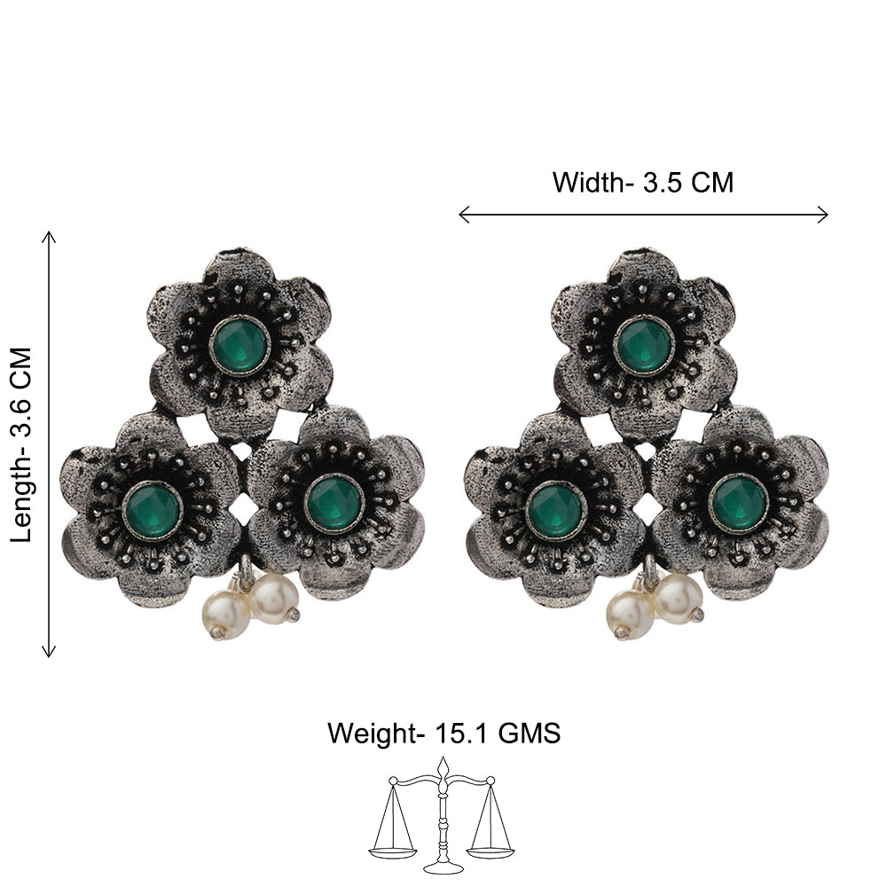 Blossom Tales stud earrings (Green)