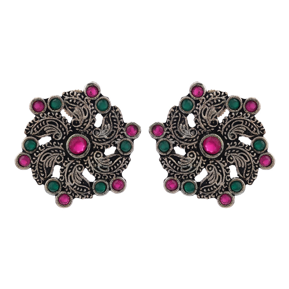 Aabroo sparkle stud earrings (Multicolored)