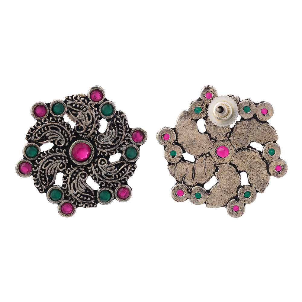 Aabroo sparkle stud earrings (Multicolored)