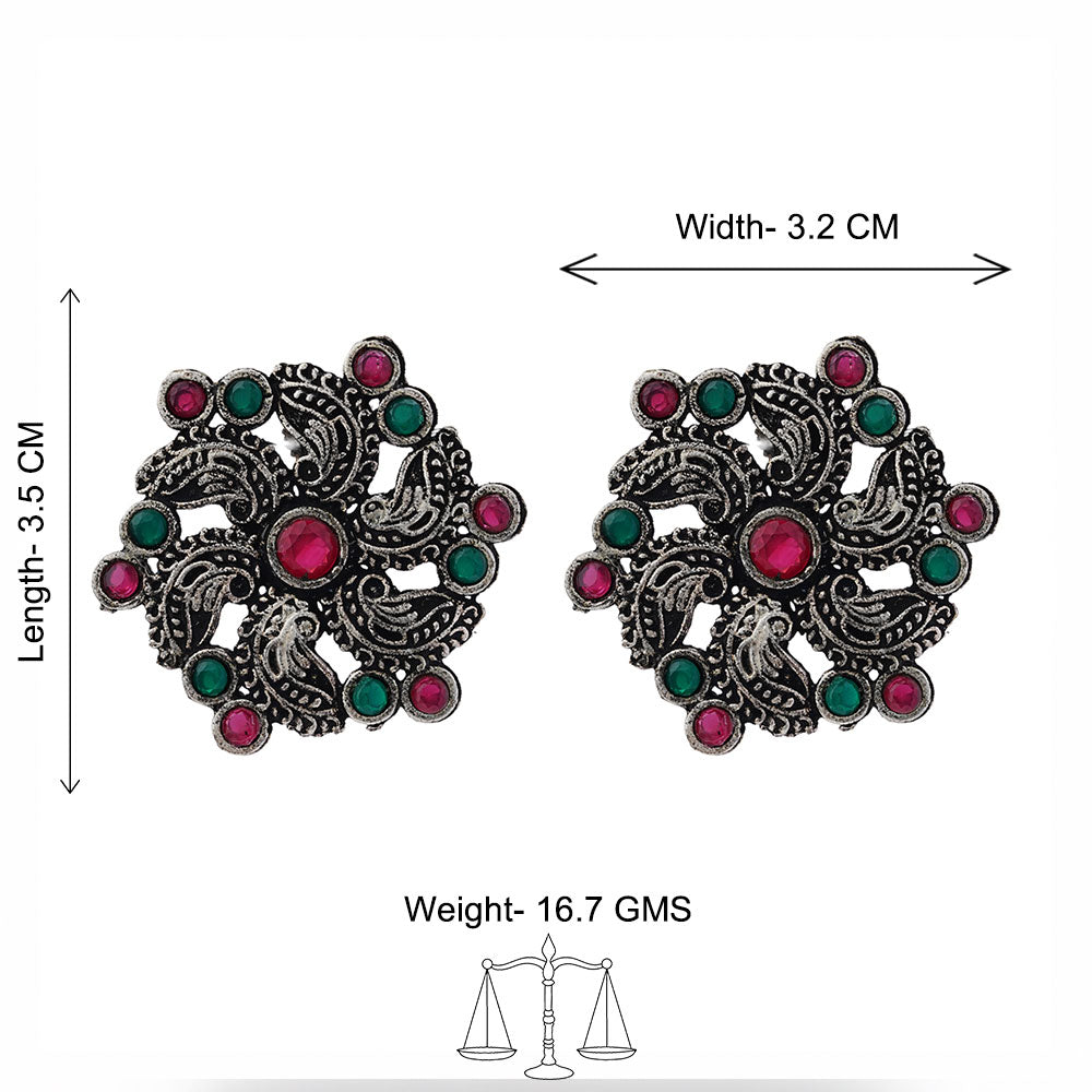 Aabroo sparkle stud earrings (Multicolored)