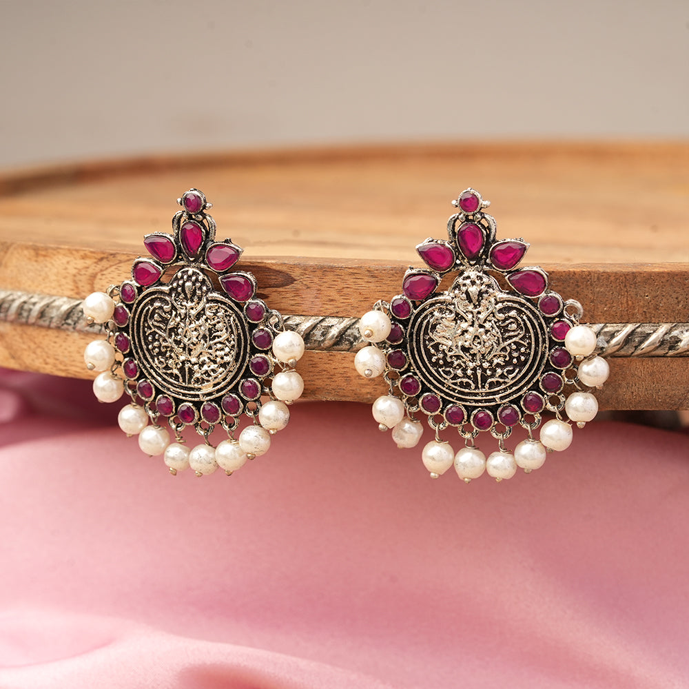 Royal flare stud earrings (Red)