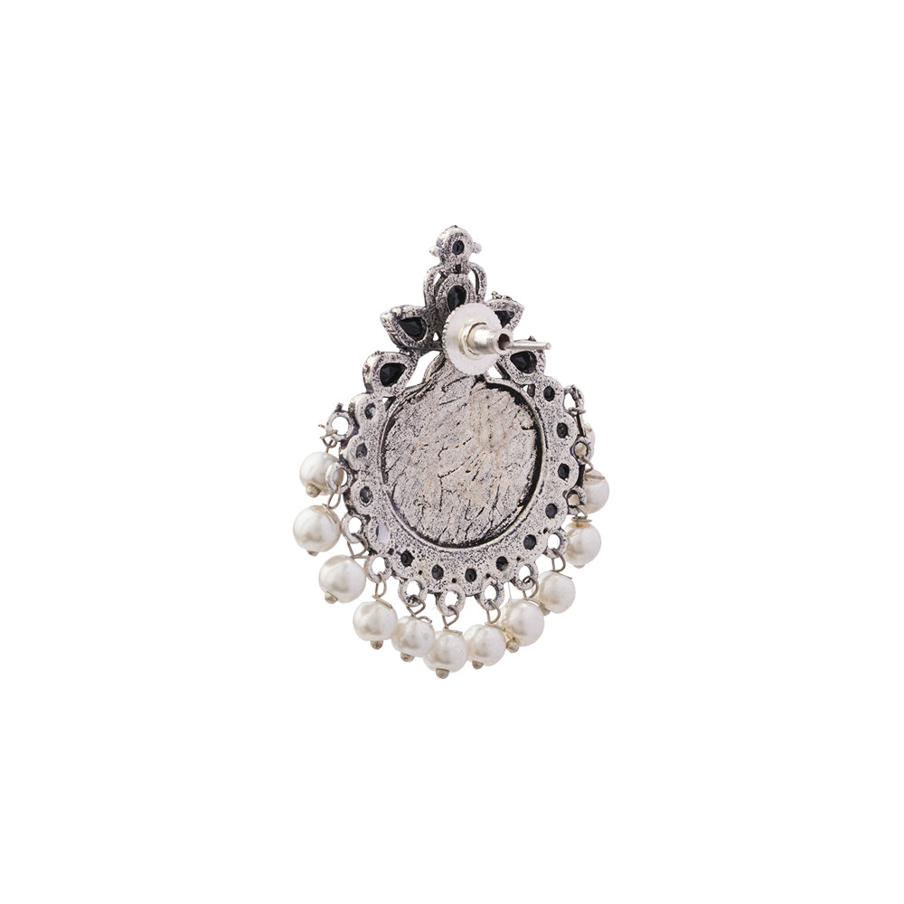 Royal flare stud earrings (Black)
