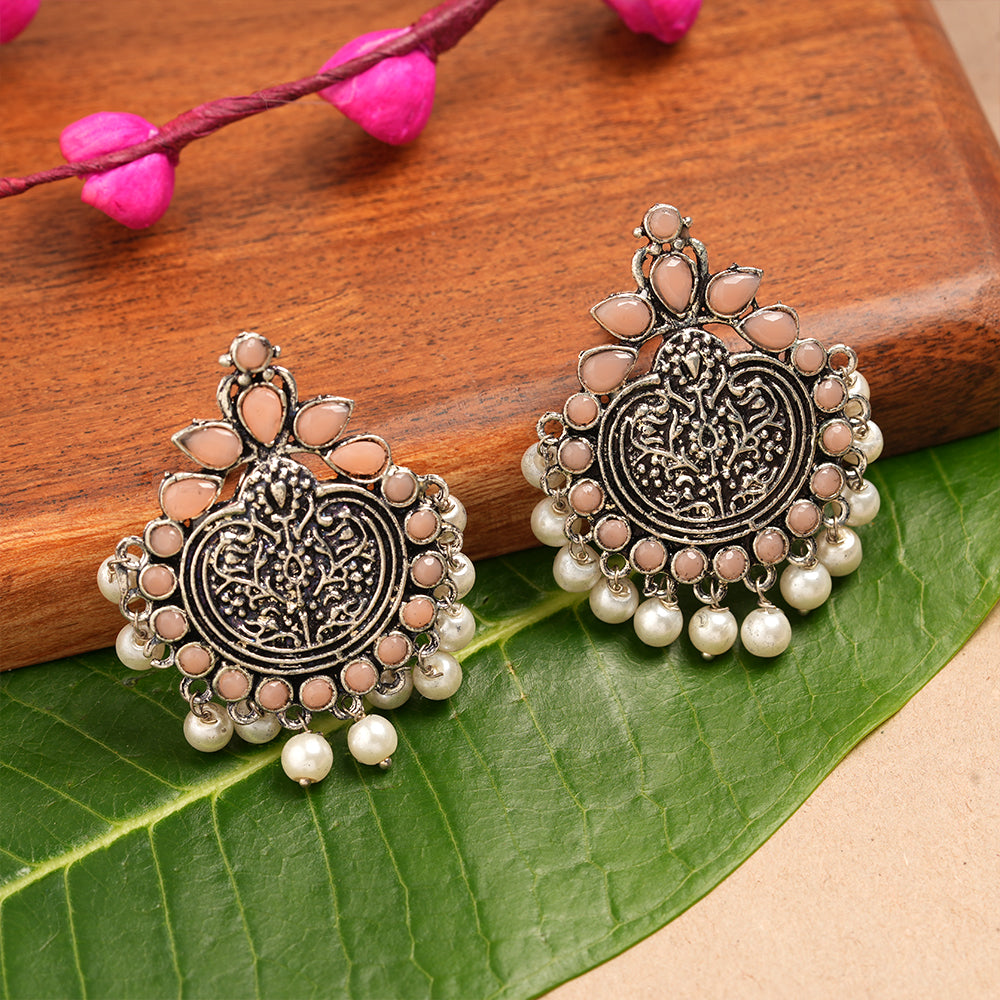 Royal flare stud earrings (Light Orange)
