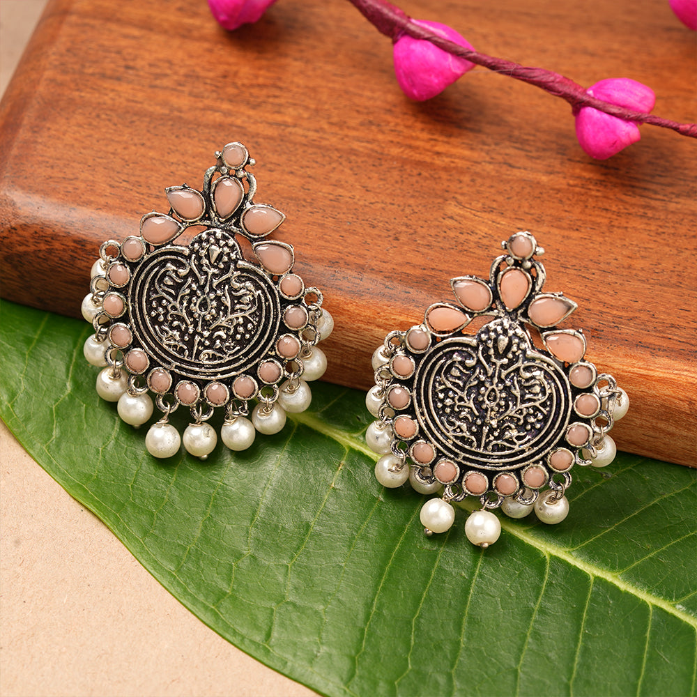 Royal flare stud earrings (Light Orange)