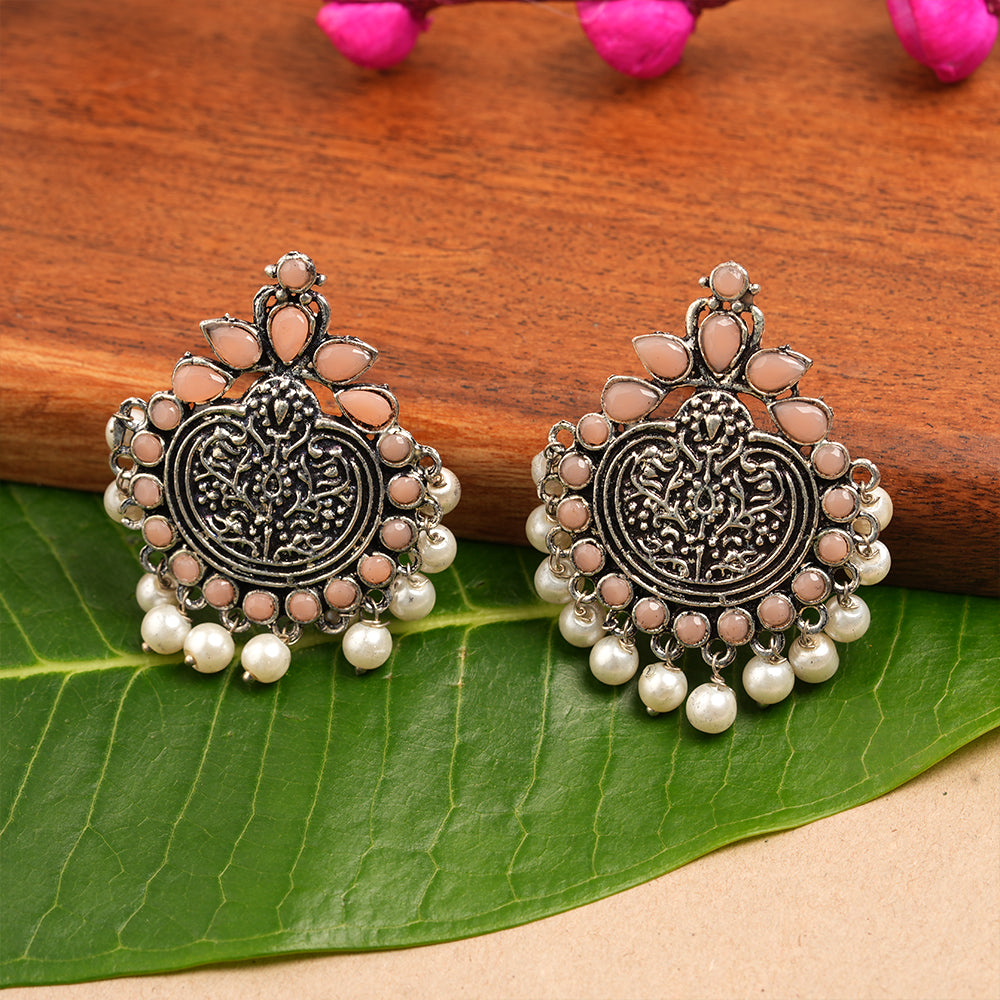 Royal flare stud earrings (Light Orange)