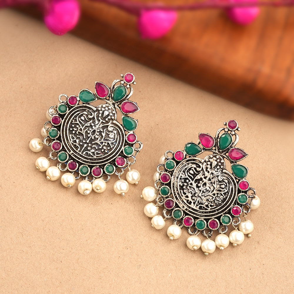 Royal flare stud earrings (Multicolored)