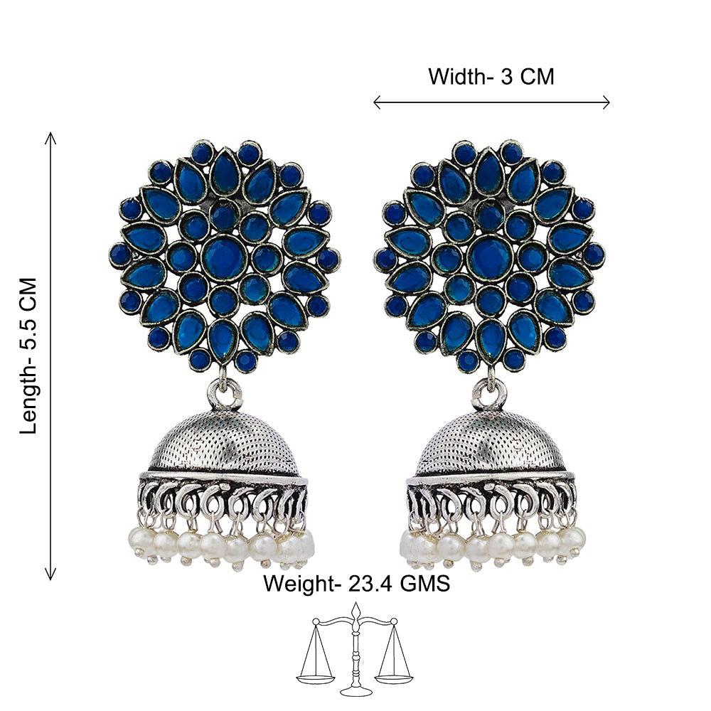 Kamalika stone studded earrings (Blue)