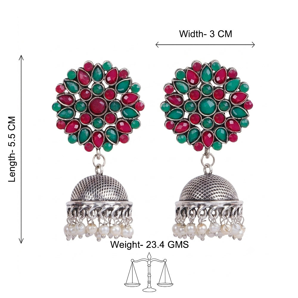 Kamalika stone studded earrings (Multicolored)