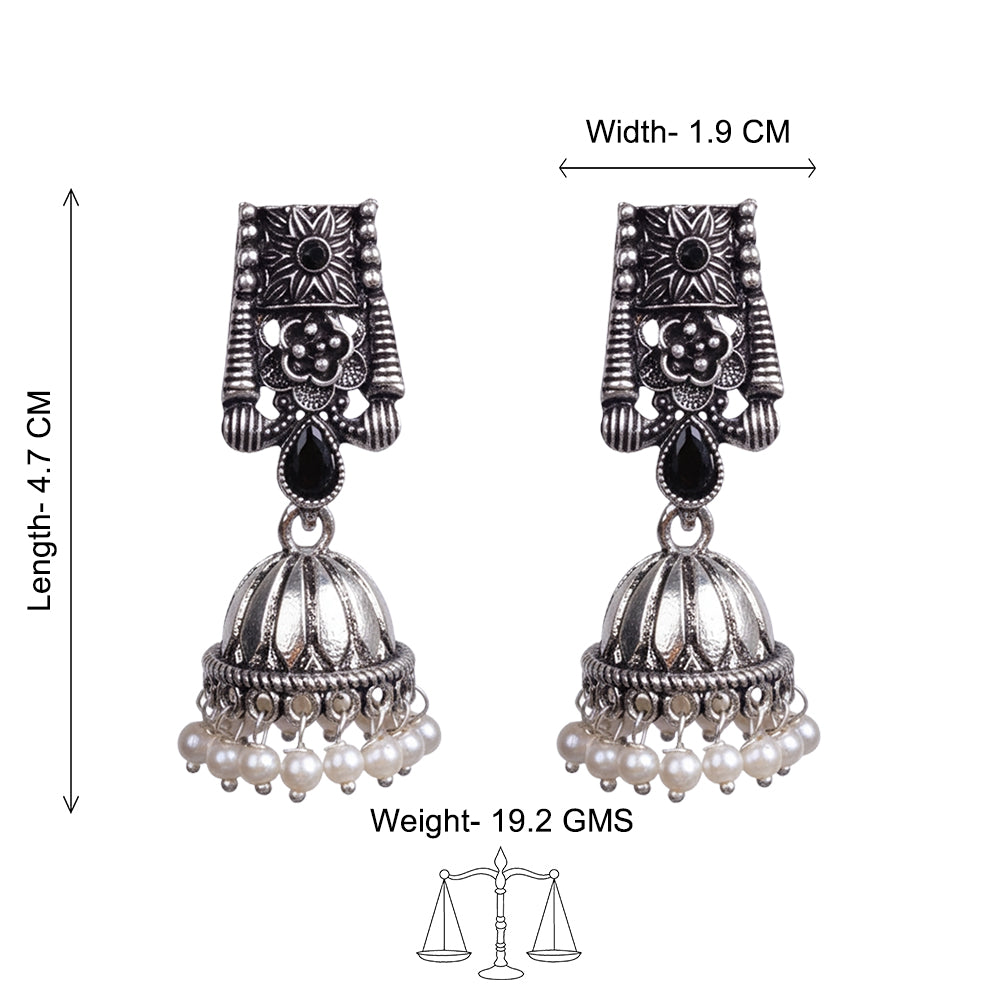 Temple bells jhumki earrings (Black)