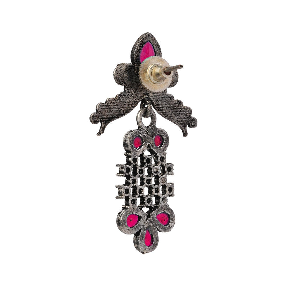 Twilight Tassles pearl dangler earrings (Red)