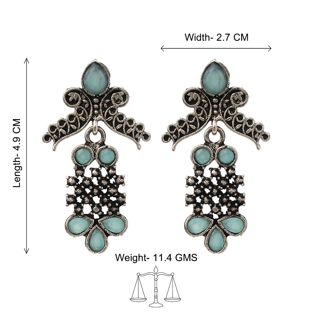 Twilight Tassles pearl dangler earrings (Mint)