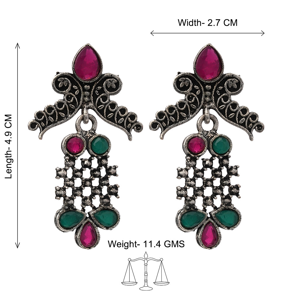 Twilight Tassles pearl dangler earrings (Multicolored)