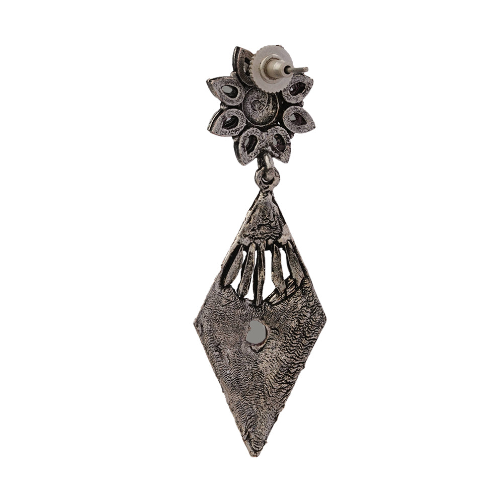 Kite delight stone studded dangler earrings (White)