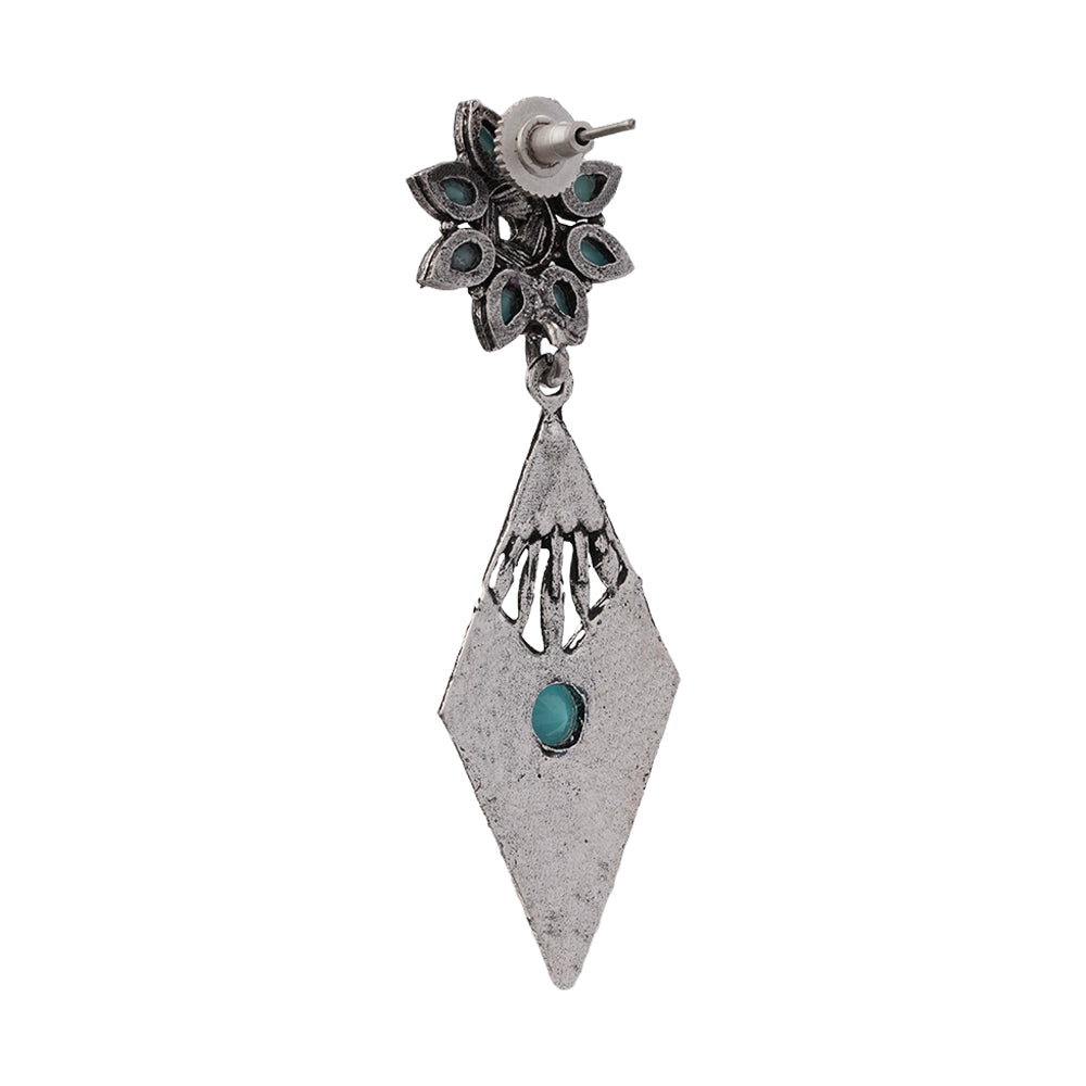 Kite delight stone studded dangler earrings (Mint)
