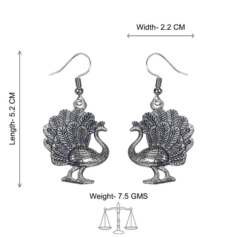 Peacock glow stone studded dangler & Morni jhumki dangler Combo set