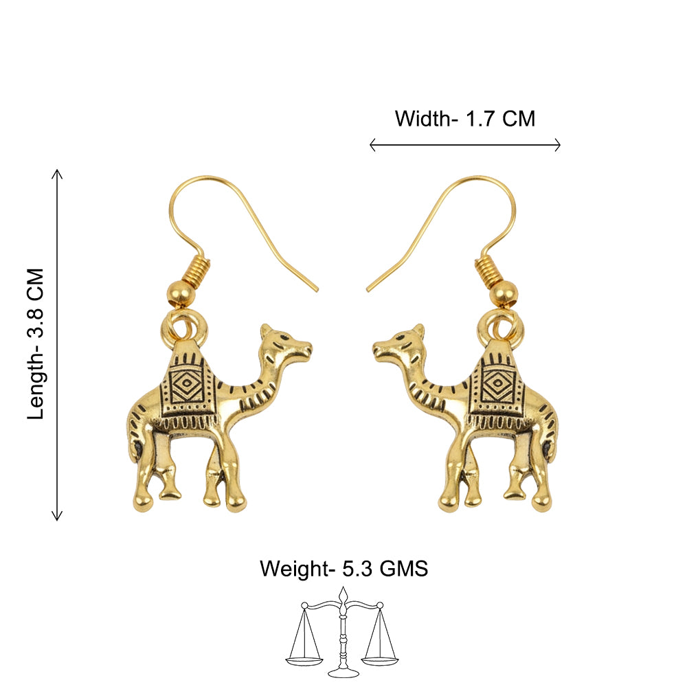 Camel dangler earrings