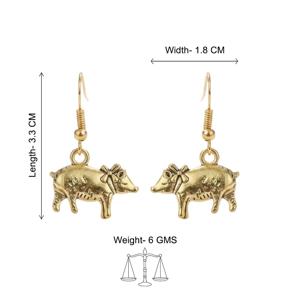 Peacock glow stone studded dangler earrings & piggy dangler earrings Combo set