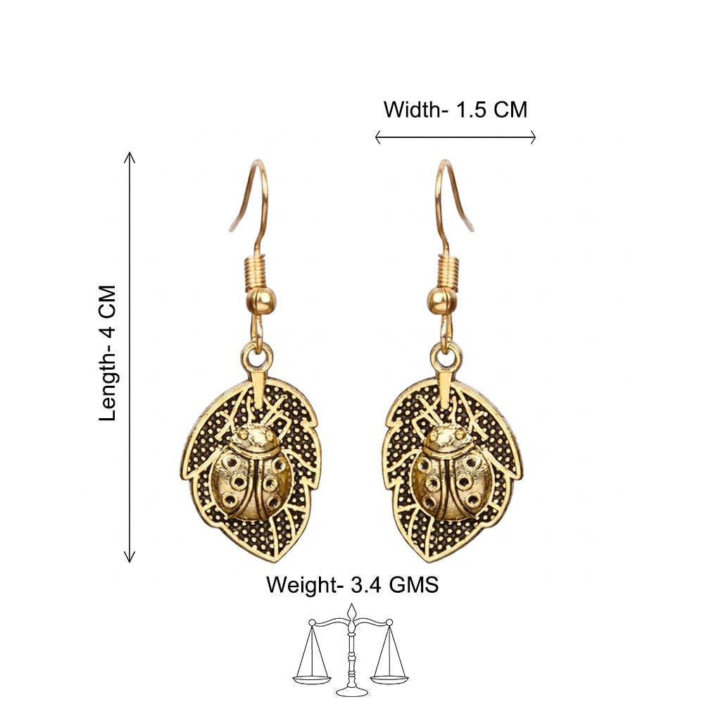 Beetle bling dangler earrings