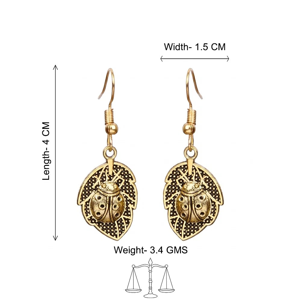 Kalash Kamal earring (Light Orange) Beetle bling dangler earrings Combo set