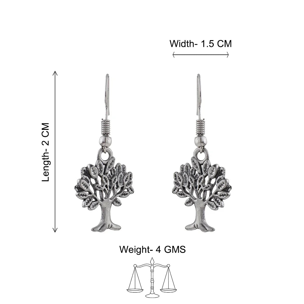 Kalash Kamal earring Roots of elegance dangler earrings (Silver) Combo set
