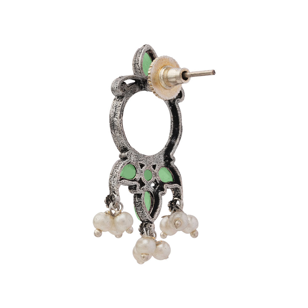 Loop dot stud earrings (Pista)