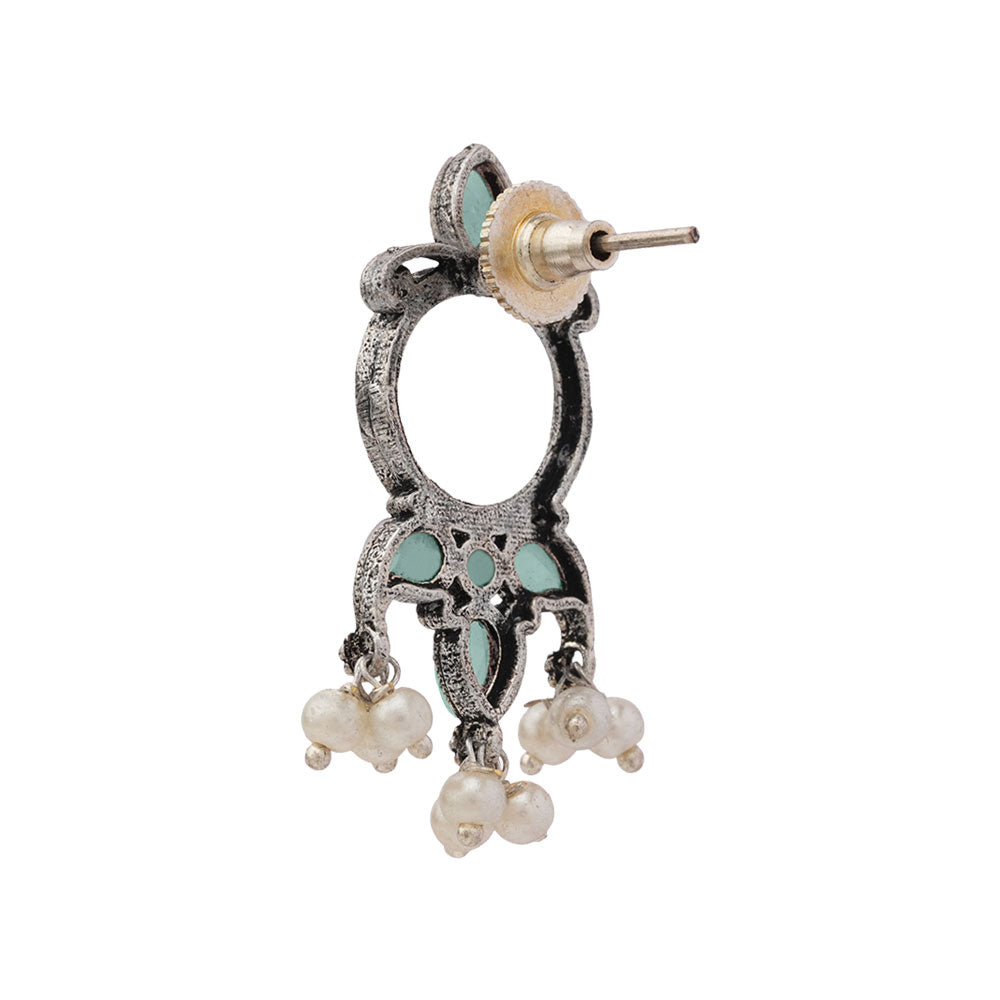 Loop dot stud earrings (Mint)