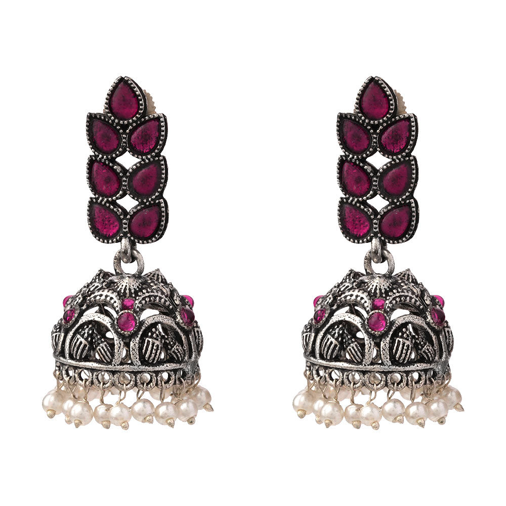 StylishKudi Oxidised Silver Jhumki Earring ComboSet for Women&girl