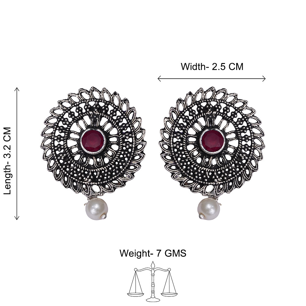 Charming Chakra stud earrings (Red)