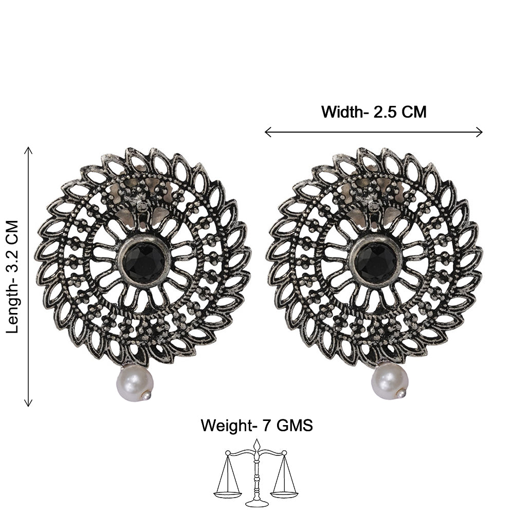 Charming Chakra stud earrings (Black)