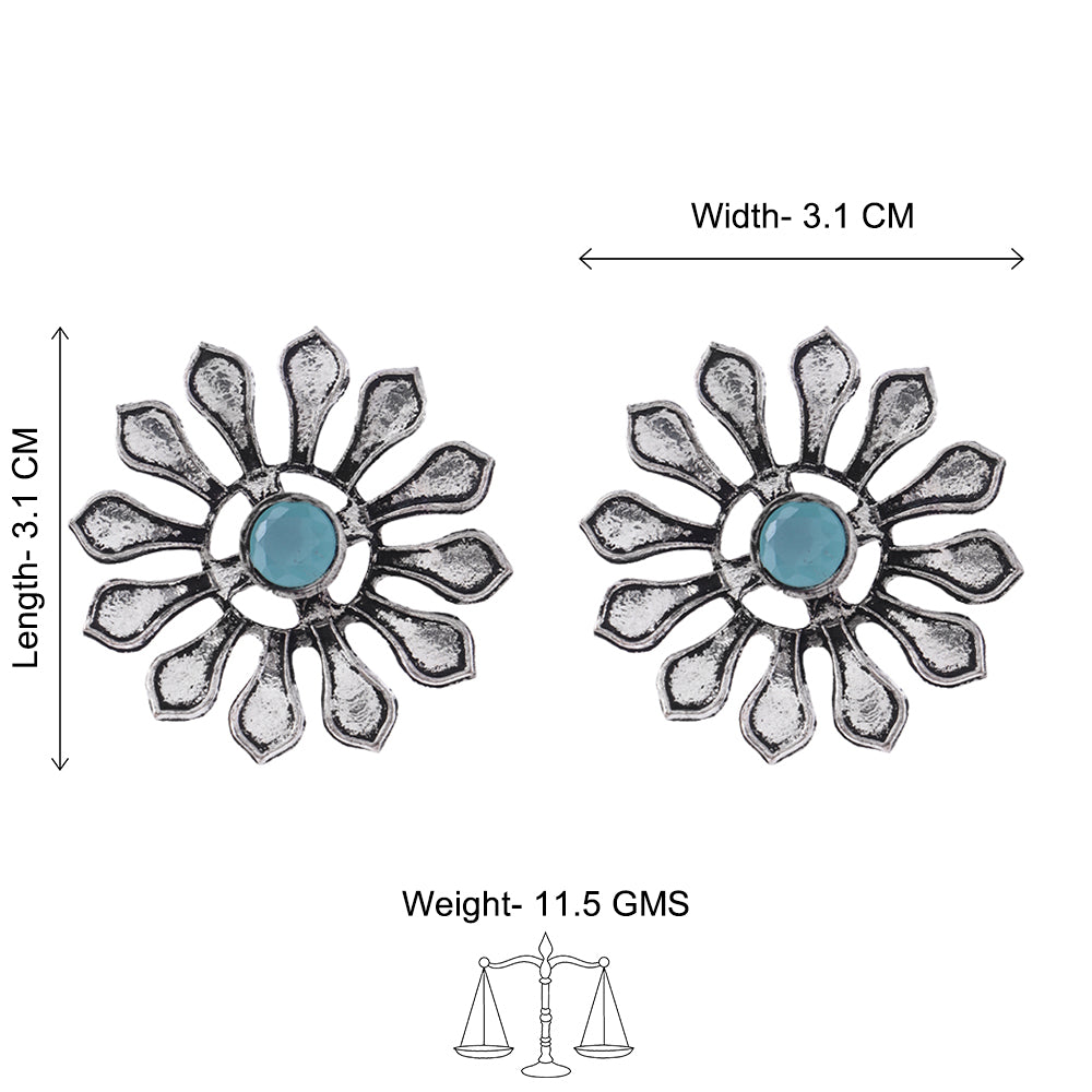 FlowerLoom Stud Earrings - Mint