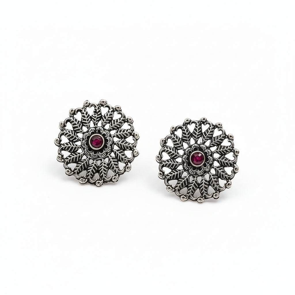 StylishKudi Oxidised Silver Jhumki&Stud Earring ComboSet for Women&girl
