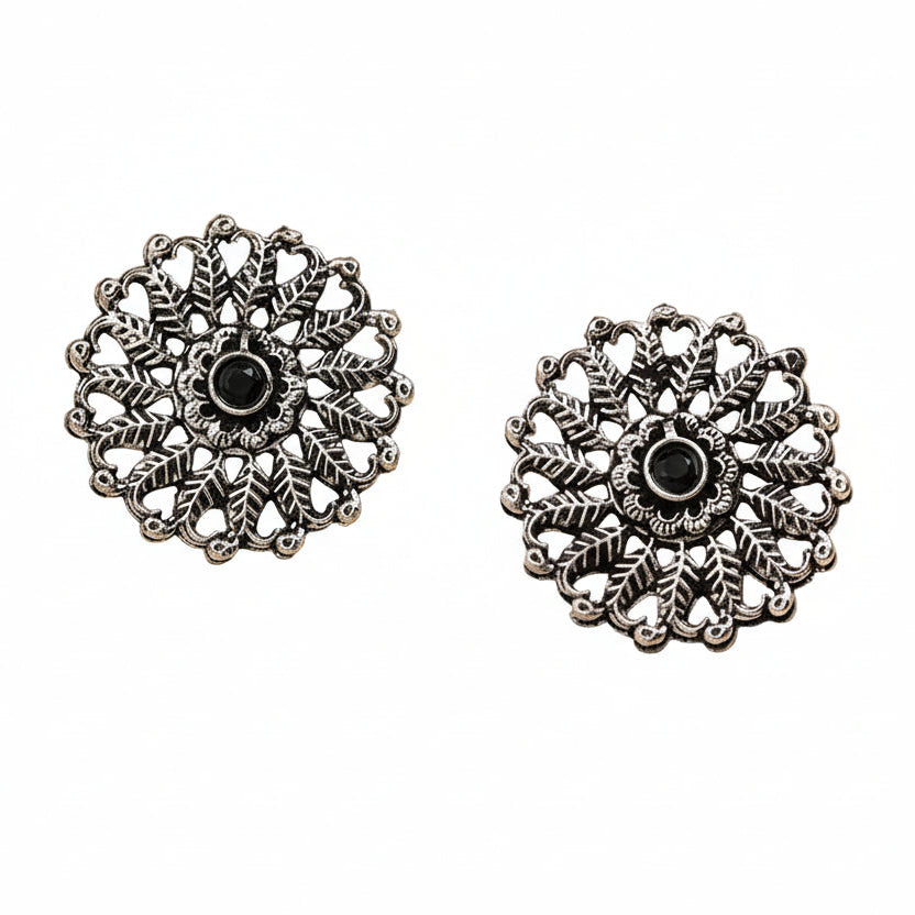 StylishKudi Oxidised Silver Jhumki&Stud Earring ComboSet for Women&girl