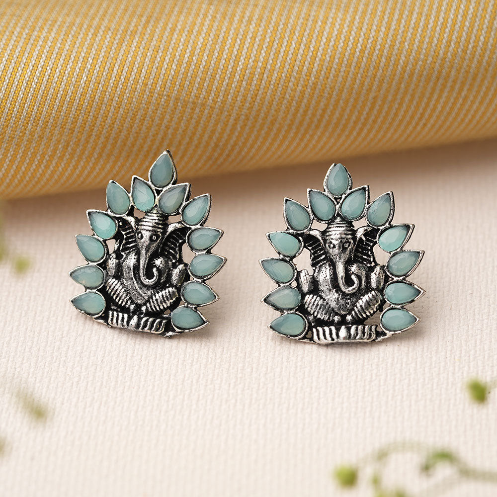 sacred shine stud earrings(Mint)