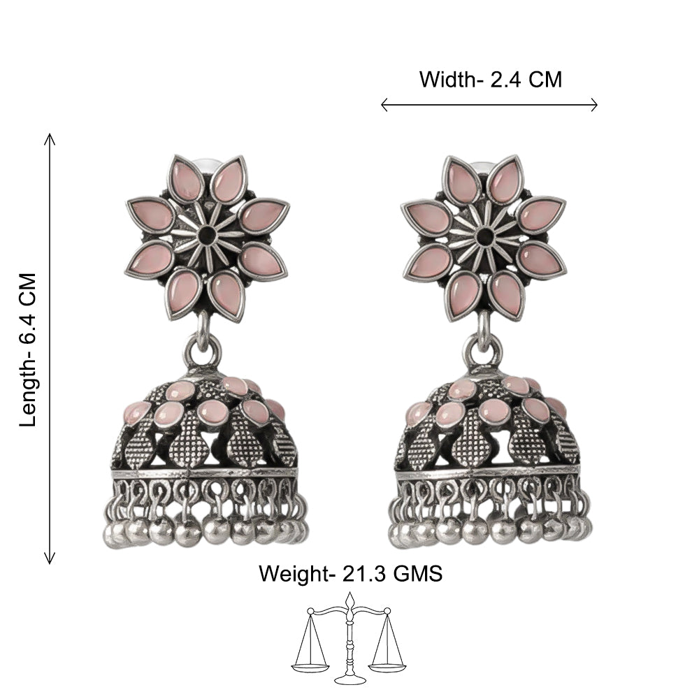 Flower-Shaped top with petal-like Baby Pink stones