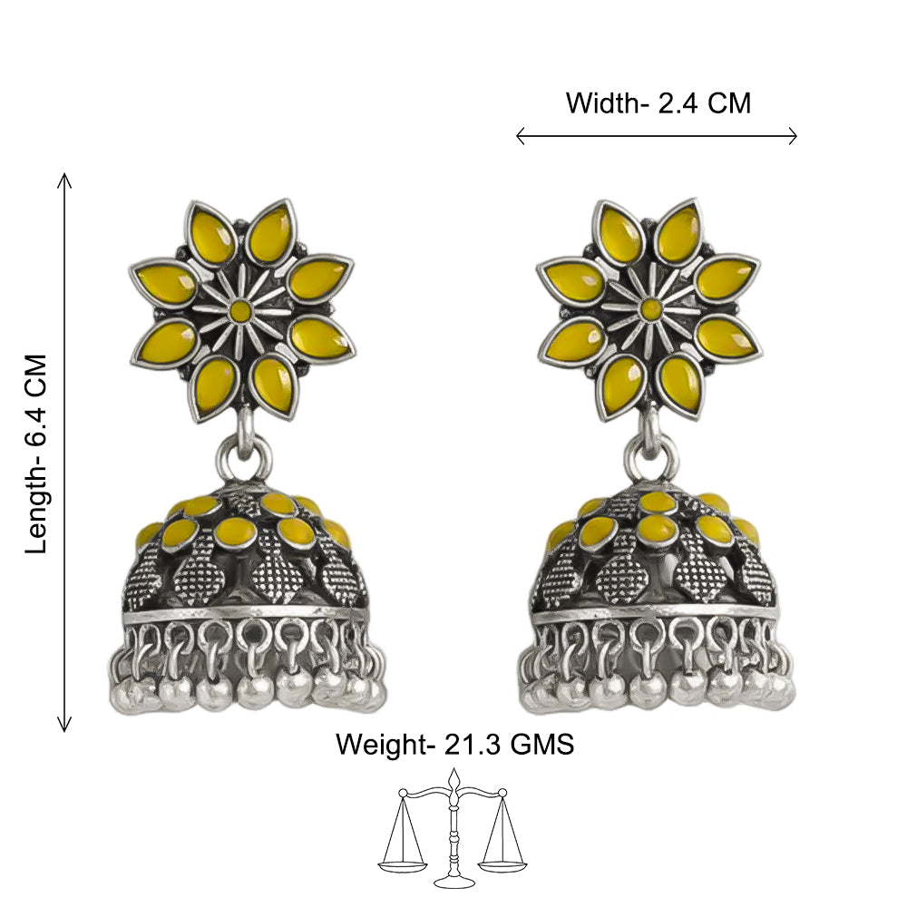 Flower-Shaped top with petal-like Yellow Stones