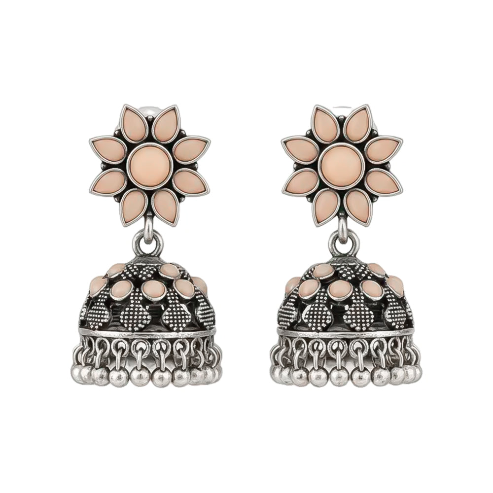 flower-shaped top with petal-like light Orange stones