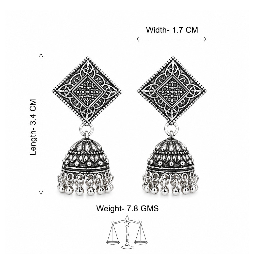 Royal Diamond Motif Jhumka