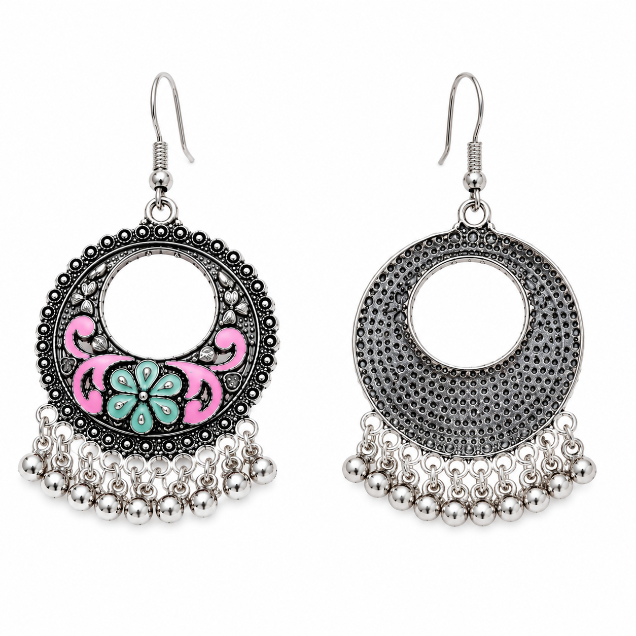 Blush Bloom Hanging Pearl Earrings