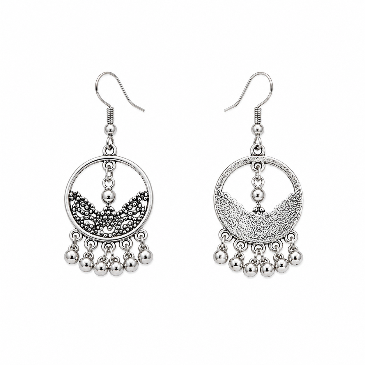 Vintage Silver Beaded Earrings