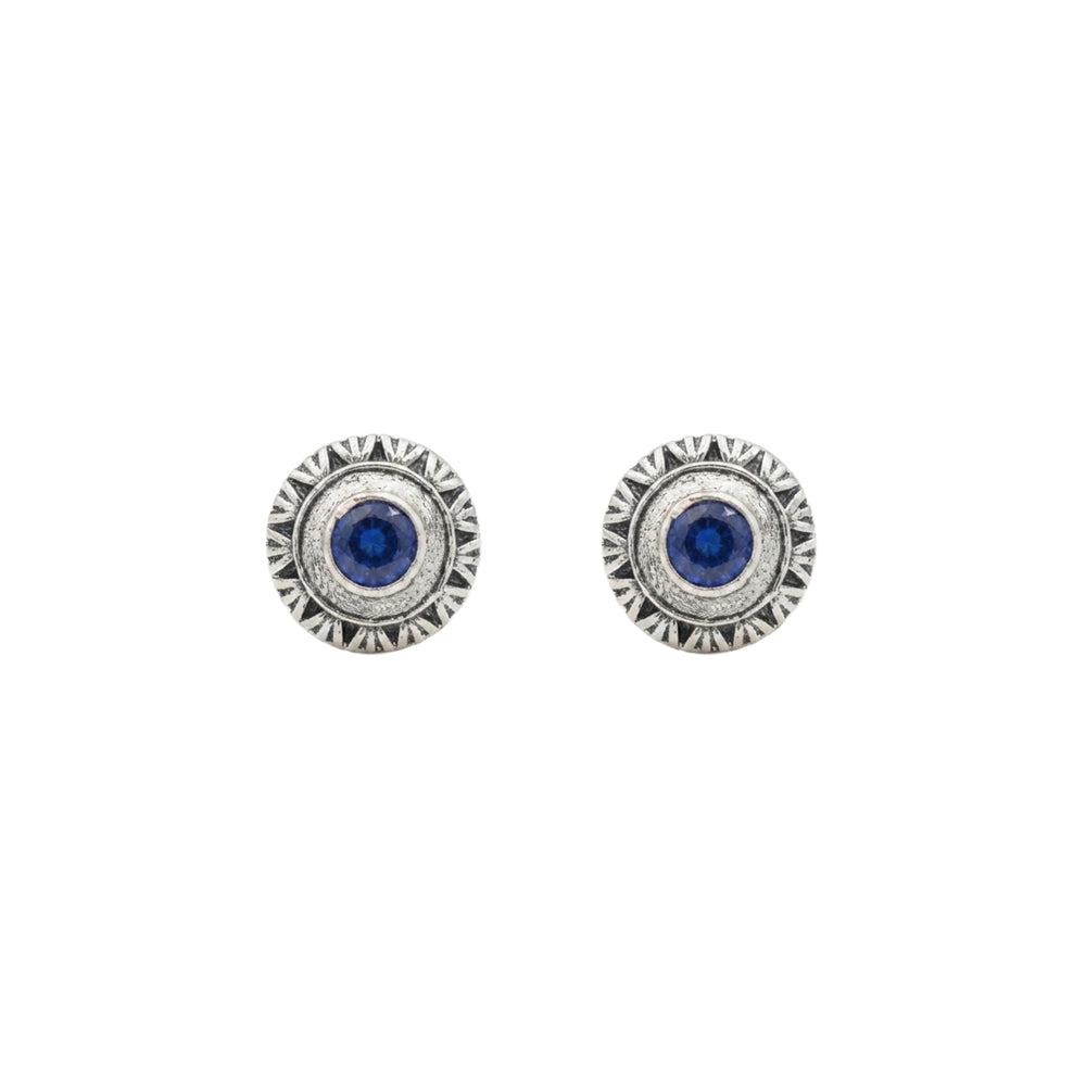 Round Oxidized Pearl Drop Earrings