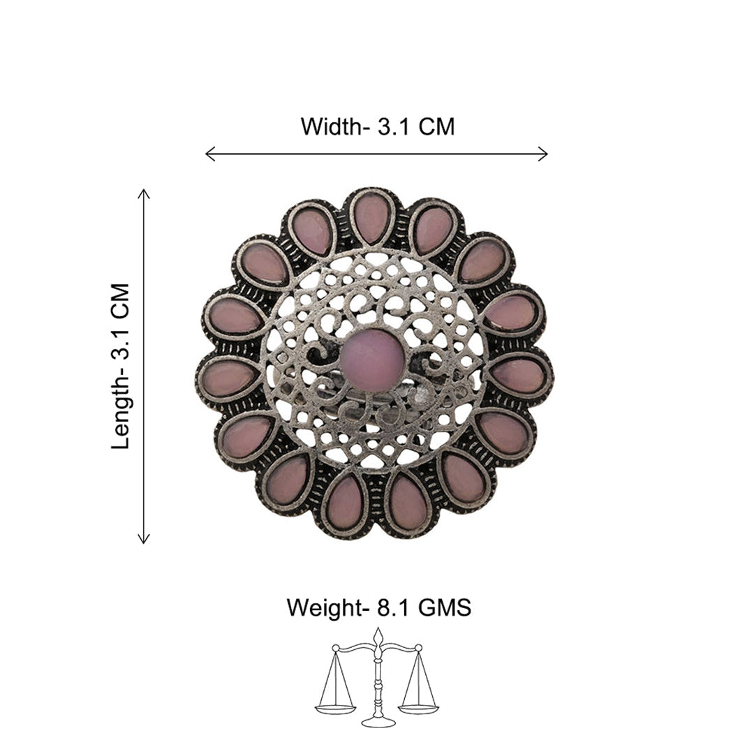 Bloomlet stone studded rings (Baby Pink)