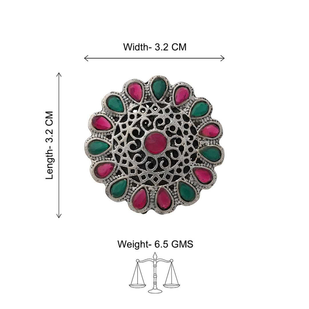 CrystaBud stone studded ring (Multicolored)
